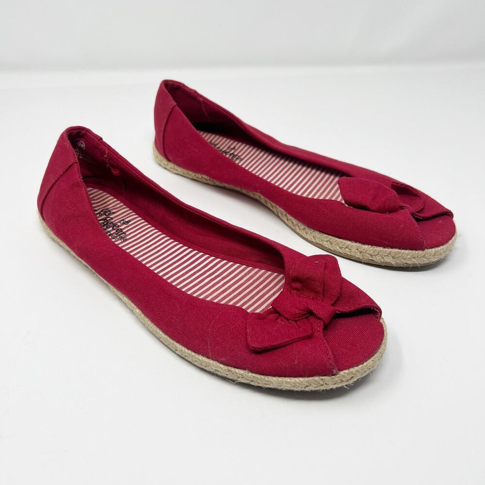 Self Esteem Red Slip On Flats Size 9